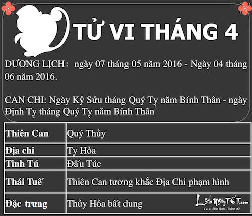 Xem tử vi tháng Tư âm lịch năm Bính Thân của người tuổi Thân