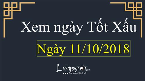Xem ngày tốt xấu hôm nay Thứ 5 ngày 11/10/2018 - Lịch âm 3/9/2018