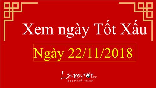 Xem ngày tốt xấu hôm nay Thứ 5 ngày 22/11/2018 - Lịch âm 16/10/2018