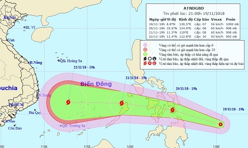 Áp thấp nhiệt đới mạnh thành bão số 9 năm 2018, hướng di chuyển khó lường