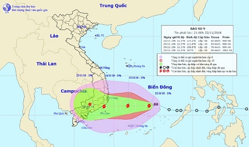 Bão số 9 năm 2018 USAGI tiến vào Trường Sa gây mưa bão và biển động dữ dội