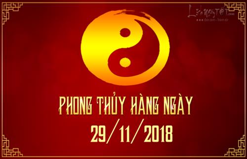 Xem phong thủy hàng ngày: Thứ 5 ngày 29/11/2018