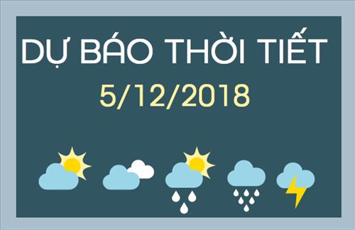 Dự báo thời tiết hôm nay 5/12: Miền Bắc trưa chiều trời nắng, miền Nam rải rác có mưa
