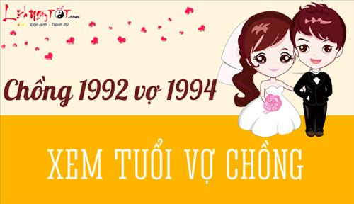 Xem hợp tuổi chồng NHÂM THÂN 1992 vợ GIÁP TUẤT 1994