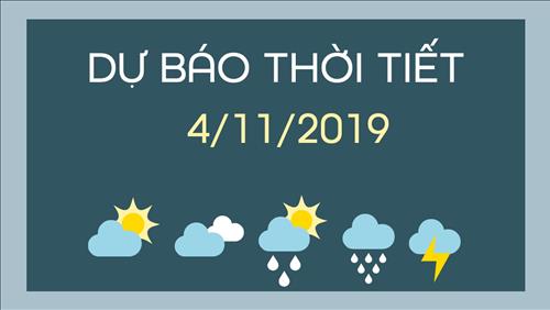 Dự báo thời tiết 4/11: Mưa dông ở cả ba miền đất nước