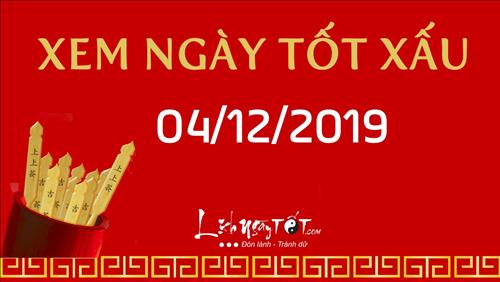 Xem ngày tốt xấu hôm nay Thứ 4 ngày 4/12/2019 - Lịch âm 9/11/2019