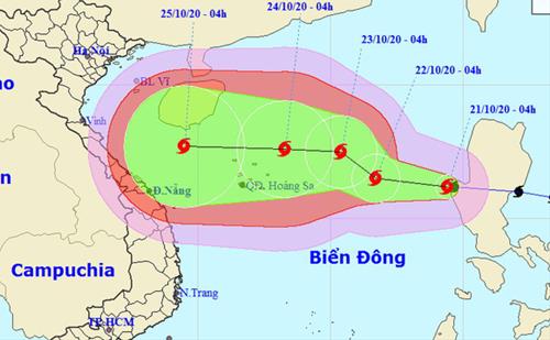 Bão số 8 liên tục tăng cấp khi hướng vào Miền Trung, gió có thể giật cấp 14