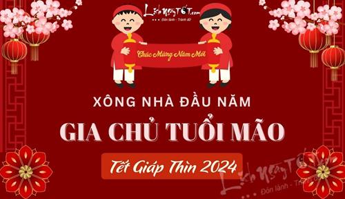 Xem tuổi xông nhà năm 2024 cho gia chủ tuổi Mão vượt mặt Thái Tuế, thành công đơm trái, tình ái đơm hoa năm mới!