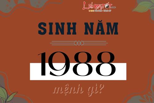 Sinh năm 1988 mệnh gì, tuổi con gì, hợp màu nào, ở nhà hướng nào dễ phát tài?