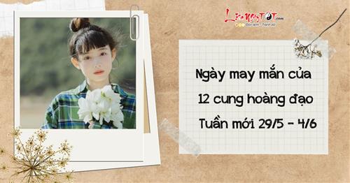 Xem ngày may mắn của 12 cung hoàng đạo tuần mới 29/5 - 4/6: Ngày ĐẸP lấy vía tốt