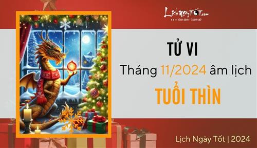 Tử vi tháng 11/2024 tuổi Thìn âm lịch: Xã giao thuận lợi, công việc hanh thông