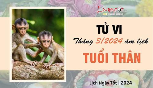 Tử vi tháng 3/2024 tuổi Thân âm lịch: Bảo thủ, hay giận hờn nên dễ thiệt thân