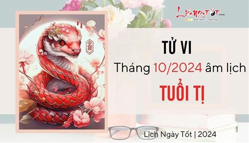 Tử vi tháng 10/2024 tuổi Tị âm lịch: Càng khoe khoang, thích thể hiện càng bất lợi