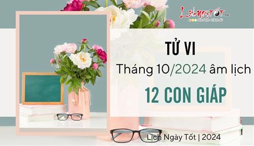 Tử vi tháng 10/2024 của 12 con giáp âm lịch: Ai kết thúc chuỗi ngày khổ đau?