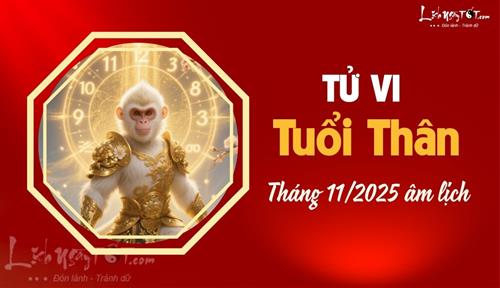 Tử vi tháng 11/2025 tuổi Thân âm lịch: Một tháng đầy hứa hẹn, mở ra nhiều cơ hội