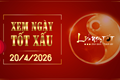 Xem ngày tốt xấu 20/4/2026 - Âm lịch hôm nay 4/3 năm Bính Ngọ
